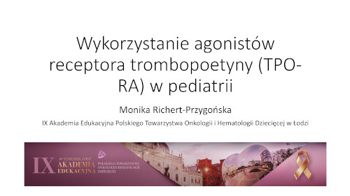 Wykorzystanie agonistów trombopoetyny w pediatrii