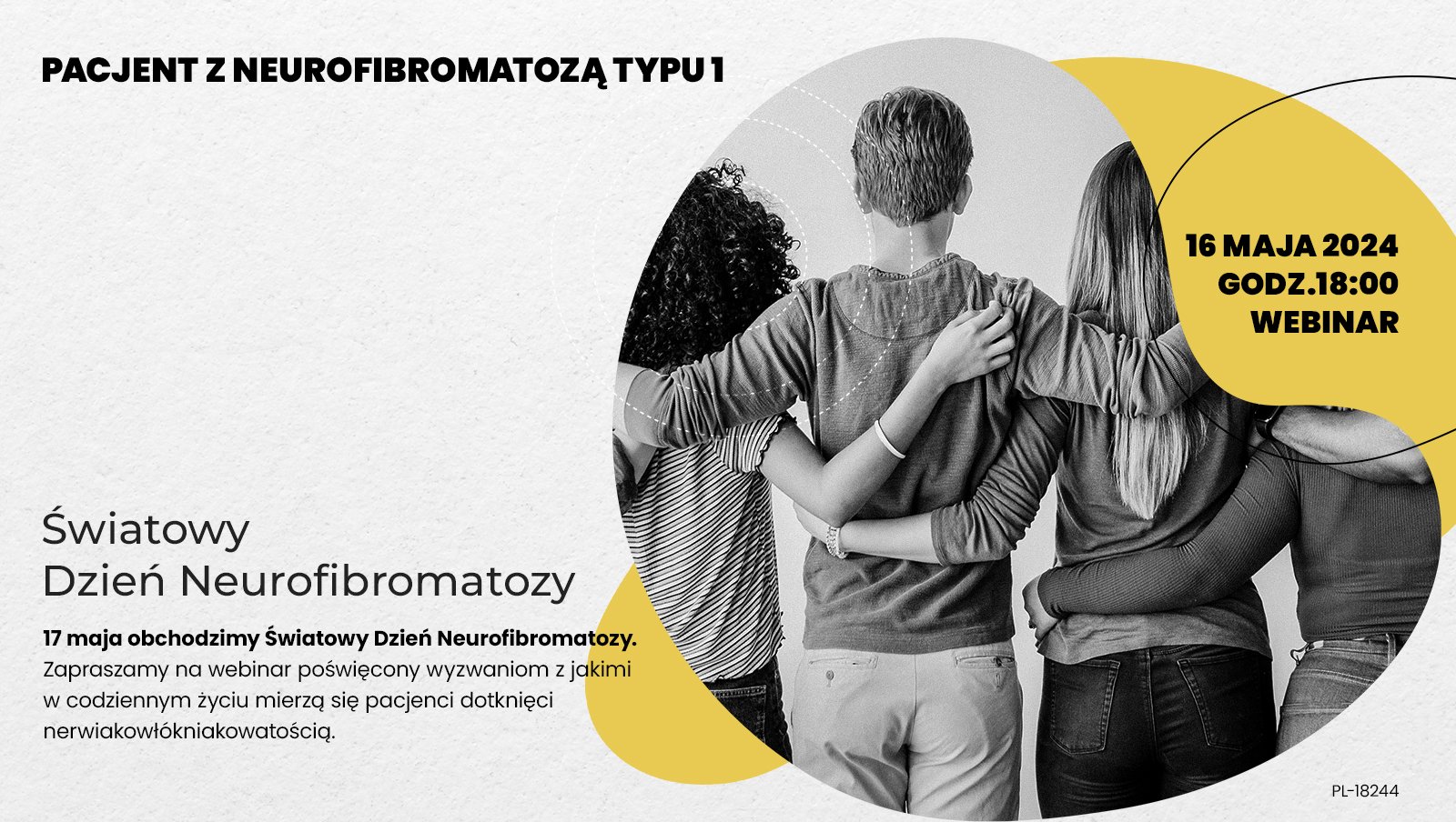 Pacjent z neurofibromatozą typu 1. Światowy Dzień Neurofibromatozy | Zaproszenie