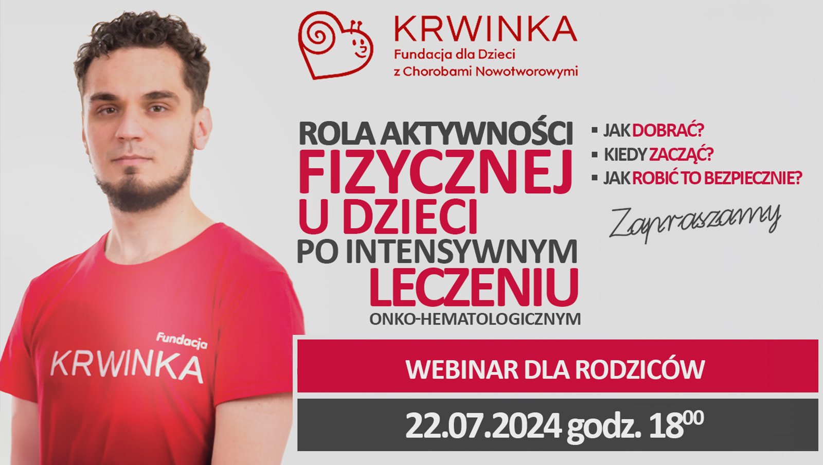 Rola aktywności fizycznej u dzieci po intensywnym leczeniu onkohematologicznym – webinar z naszym fizjoterapeutą