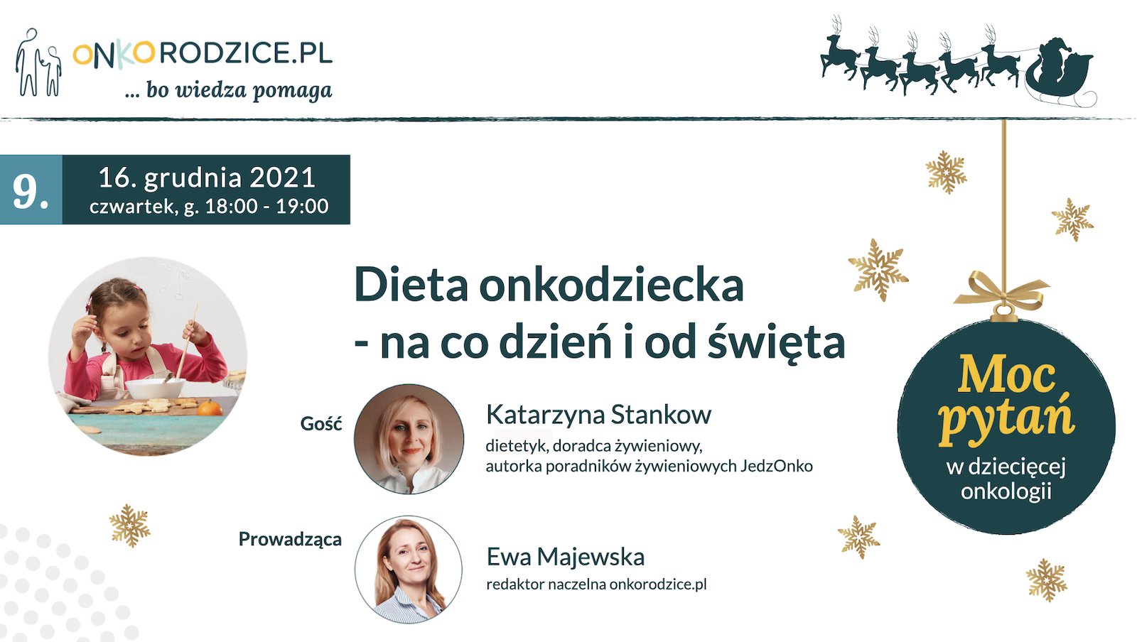 Webinar „Dieta onkodziecka – na co dzień i od święta" | 16 grudnia 2021 r. o 18:00
