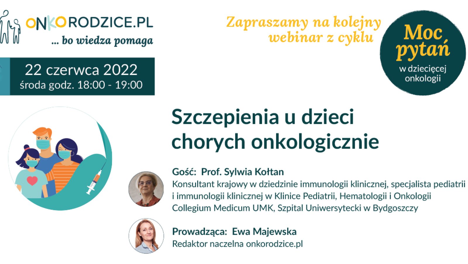 Webinar „Szczepienia u dzieci chorych onkologicznie" | 22.06.2022 r., godz. 18:00
